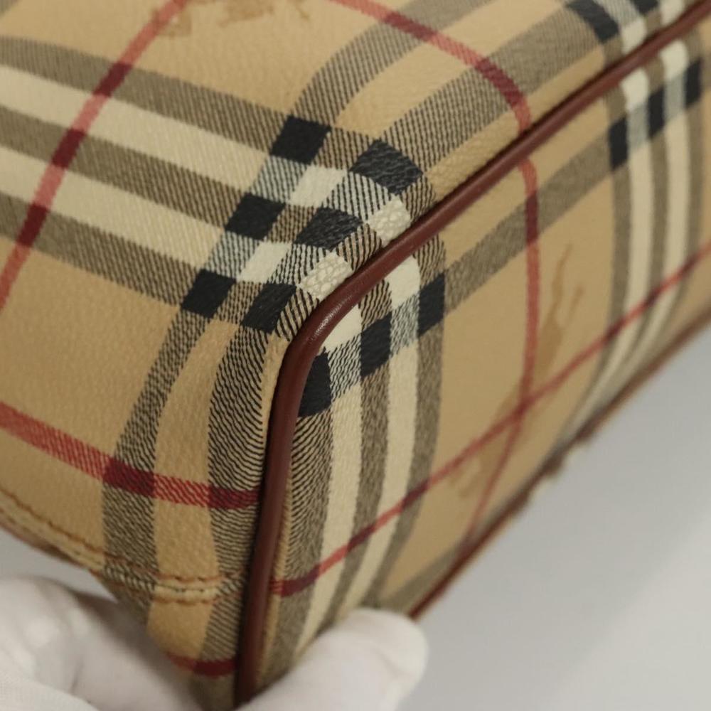 BURBERRY Nova Check Hand Bag PVC Beige Auth 121466 - Picture 9 of 16